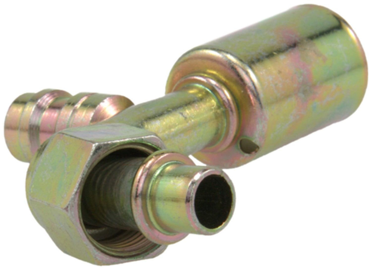 Four Seasons 90� Female Standard O-Ring A/C Fitting w/ R134a Service Port 14958