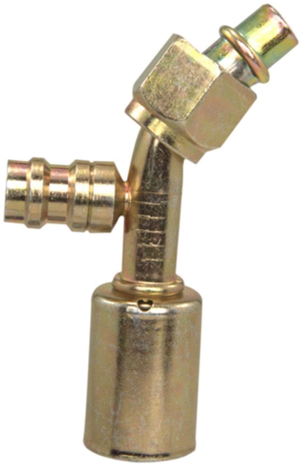 Four Seasons 45° Female O-Ring Long Pilot with R134a Service Port, Steel, Std. Dia. Beadlock 15944