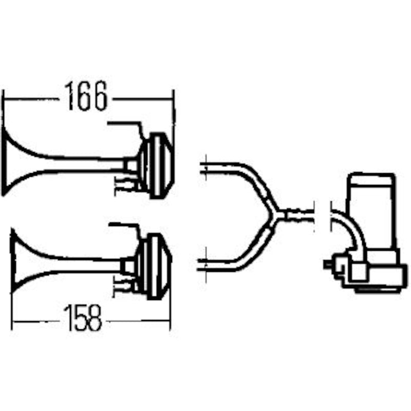 Hella Horn Kit Air 2-trumpet 12v