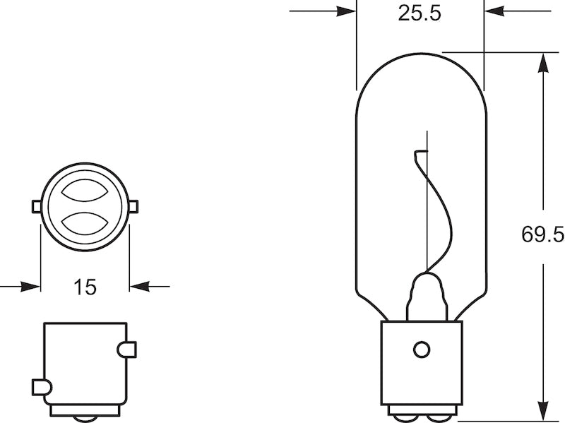 Hella Bulbs; Bulb 12V25W BN15D