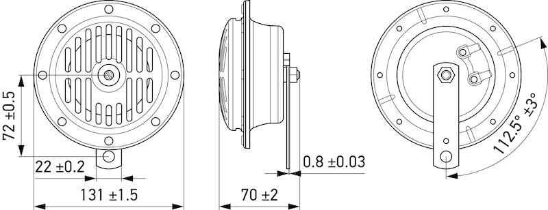 Hella Supertone Low-Tone Horns with Bracket