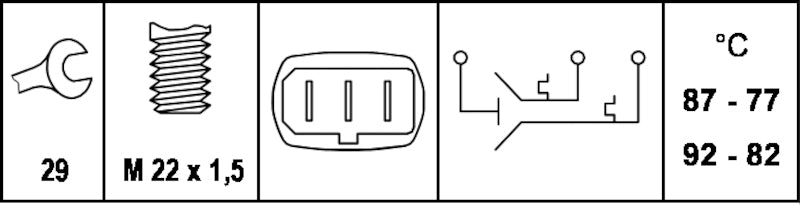 Hella Engine Cooling Fan Switch 007802011