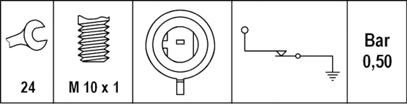 Hella Engine Oil Pressure Switch 008780011