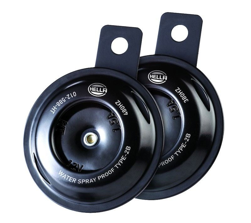 Hella Horn Kit Bx Blk Disc Mcycle 12V Univ 012588011