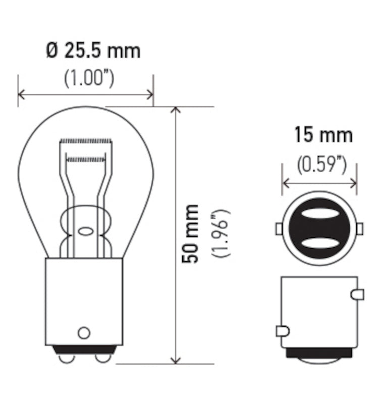 Hella Bulb 1034 12V 23/8W BAY15D S8 1034
