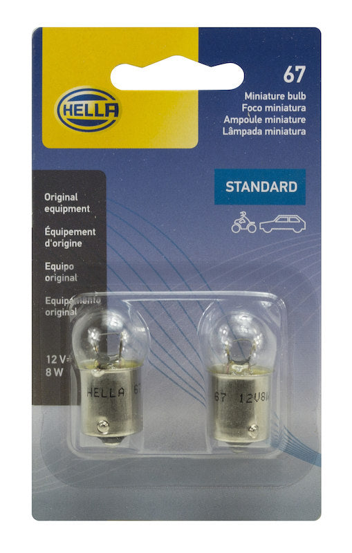 Hella Bulb 67 12V 8W 4Cp Ba15S G6 (2) 67TB