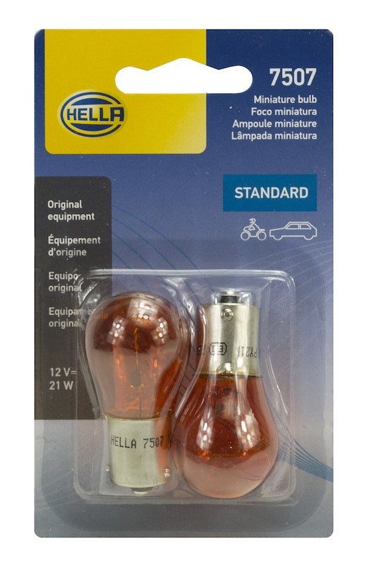 Hella Bulb 7507 12V 21W Bau15S S8 Namber (2) 7507TB