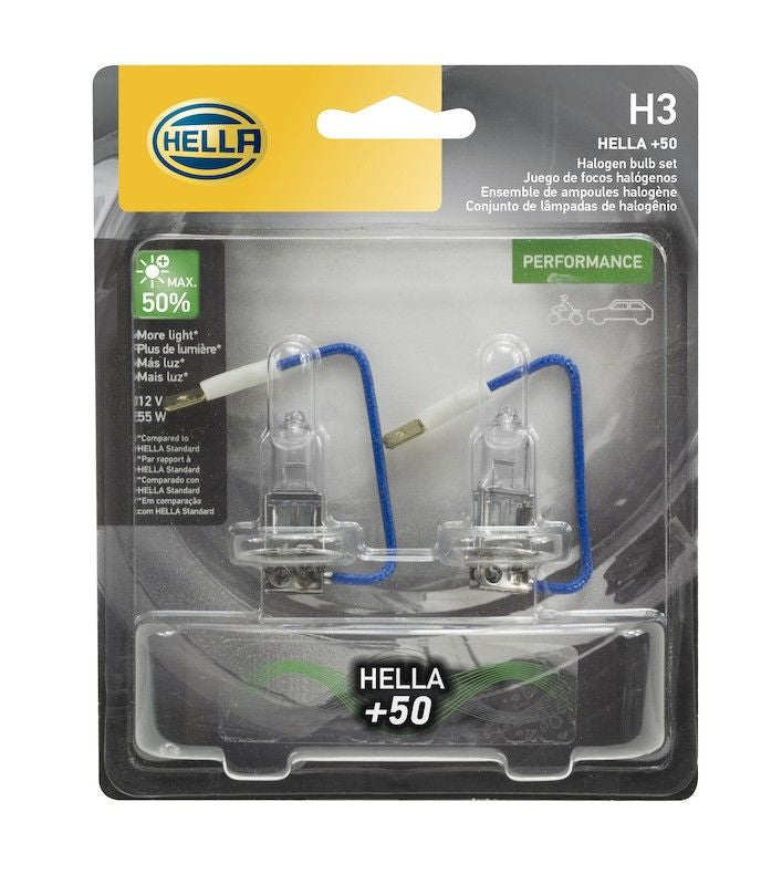 Hella Bulb H3 12V 55W Pk22S T325 +50 (2) H3P50TB