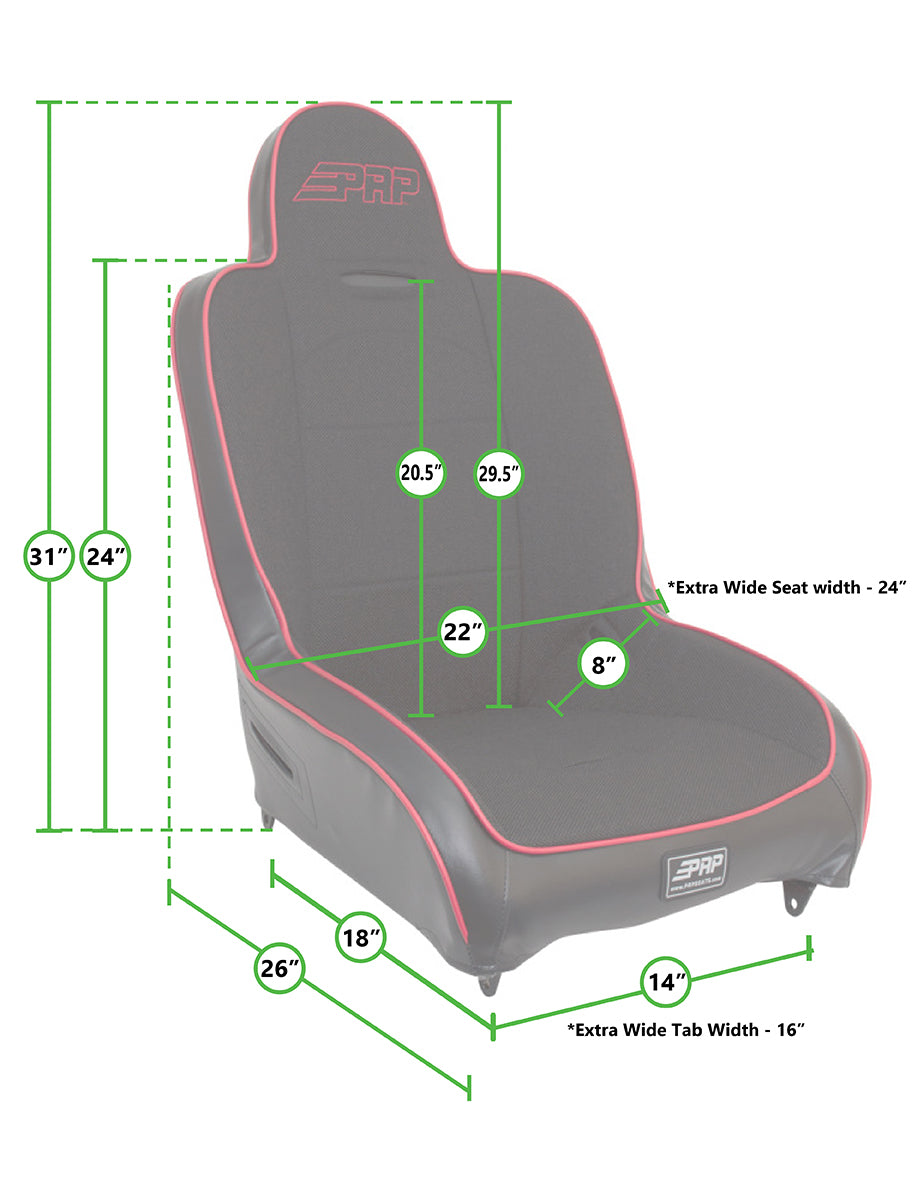 PRP Seats PRP Premier High Back Suspension Seats Kit for 03-06 Jeep Wrangler TJ (Pair) - Gray
A100110-C24-54