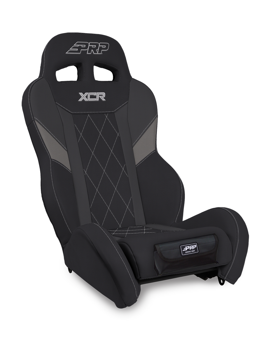 PRP Seats PRP XCR Suspension Seat - Black/Gray w Diamond Stitch and Front Pocket A8001-PORXP-203-SDFP