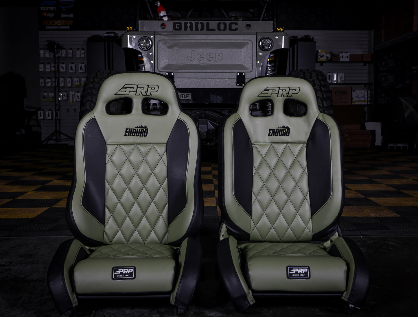 PRP Seats PRP 03-06 Jeep Wrangler TJ Enduro Elite Suspension Seat Trek Edition - Gray (Pair) A89010-C24-54
