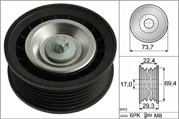 INA US Accessory Drive Belt Idler Pulley FP0784