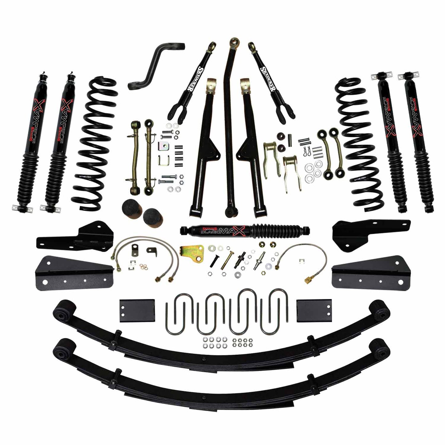 Skyjacker 84-01 XJ 6in RR2 FR DRate Long Travel Suspension Lift Kit w/RR Leaf Springs/Blk Max Shocks JC6258KSBLT