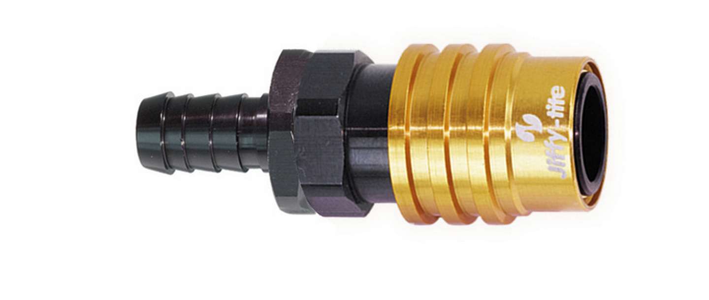 Jiffy-Tite Fitting Socket 8an Hose Barb- Valved Fittings and Plugs Quick Disconnect Fittings main image