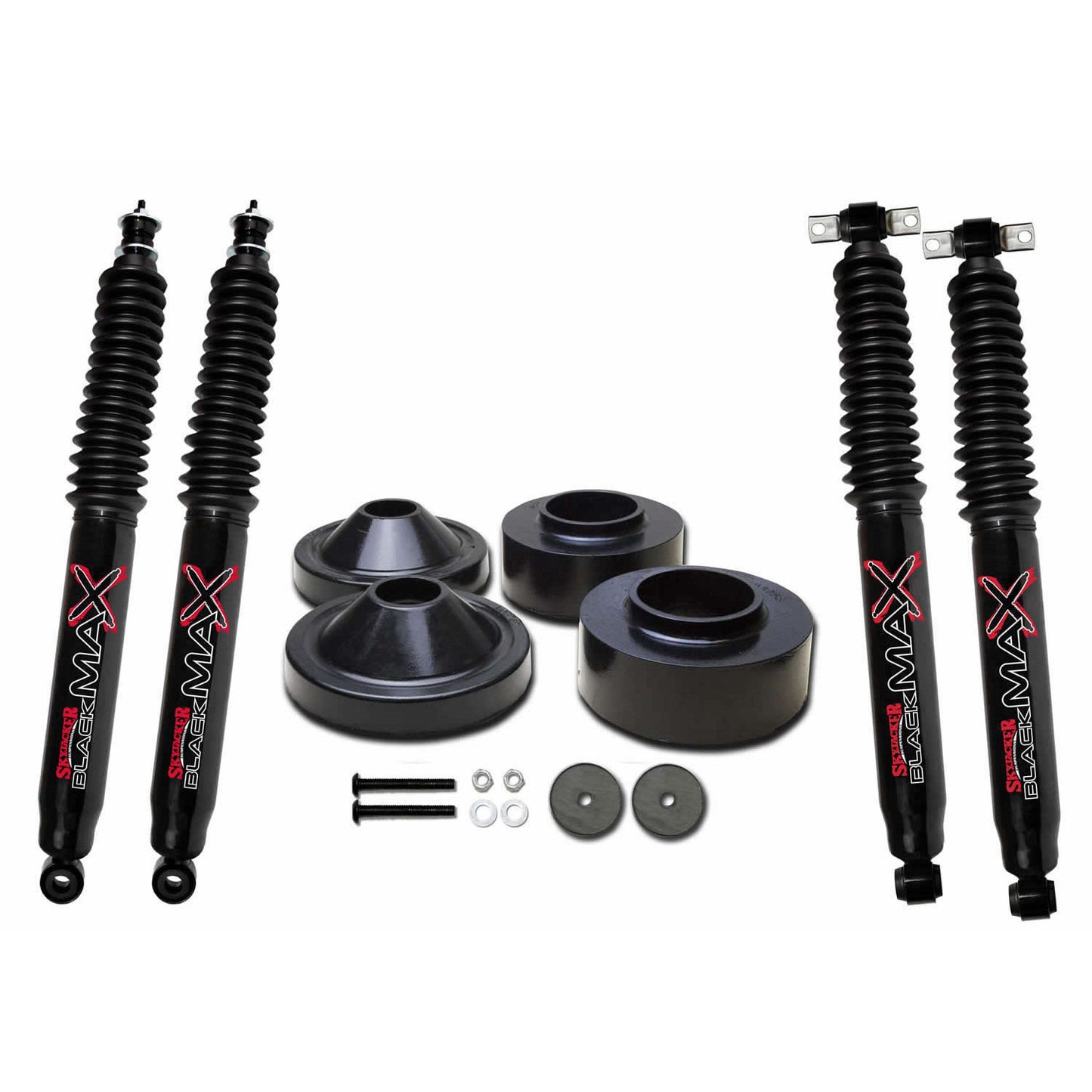 Skyjacker Jeep Wrangler JK 2in Front 3/4in Rear Polyurethane Spacer Leveling Kit w/ Black MAX JK23-B