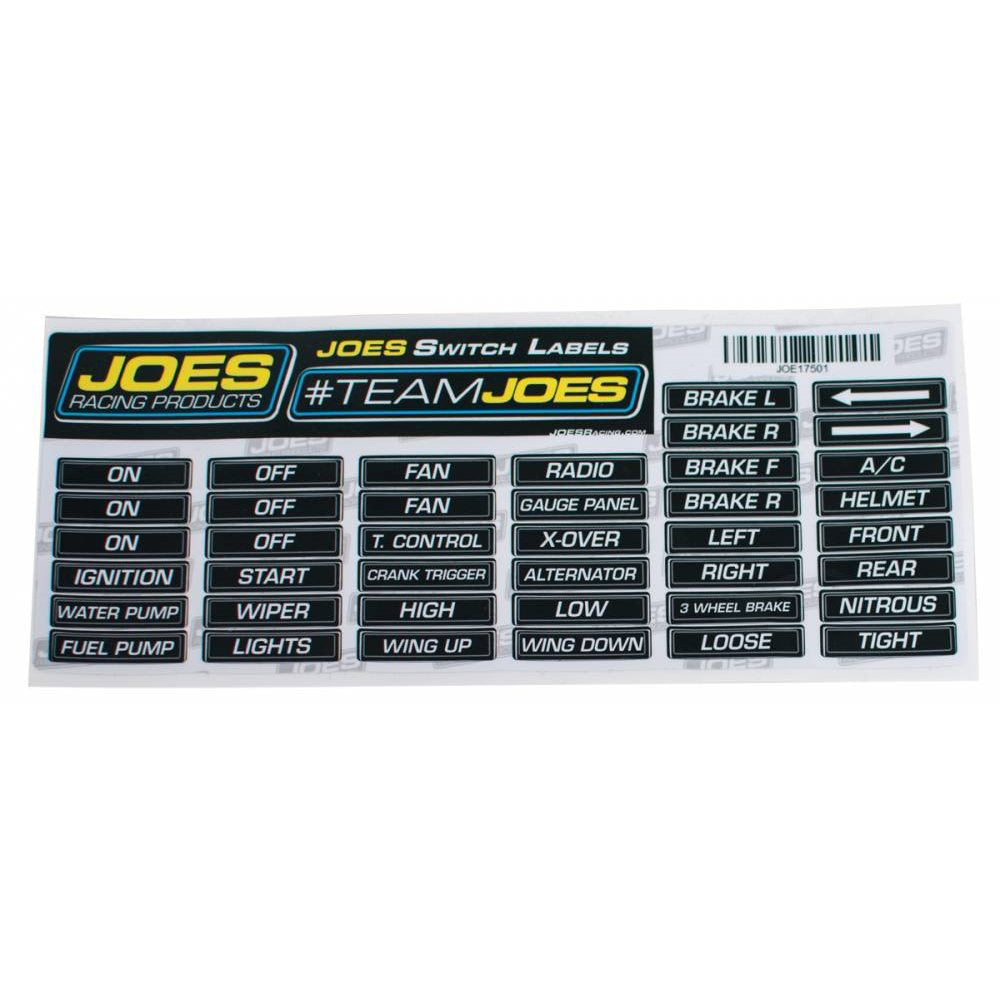 Joes Racing Products JOES Switch Panel Labels Wiring Components Electrical Switch Panels and Components main image