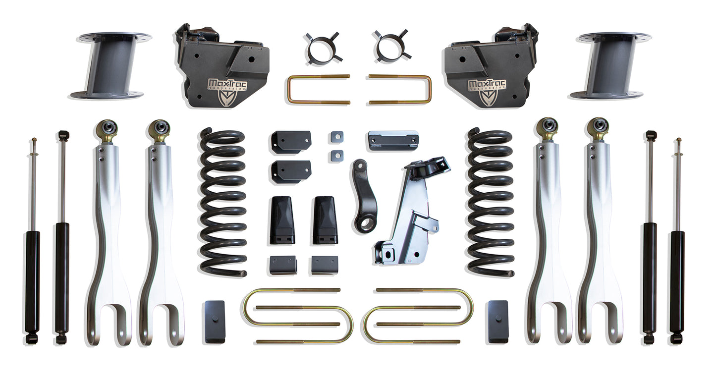 Maxtrac 13-18 Dodge RAM 3500 4WD 8in Lift Kit w/ Forged Alum. 4-Link System & Maxtrac Shocks K947385LA