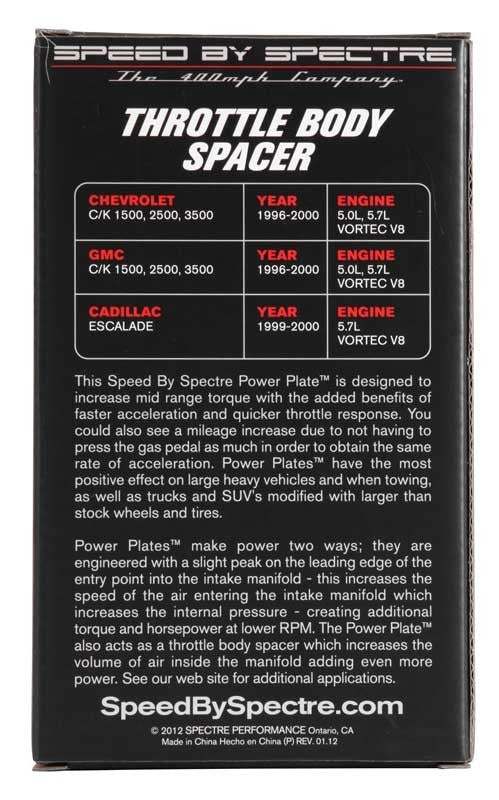 Spectre 96-00 GM Truck 5.7L Throttle Body Injection Spacer 11257