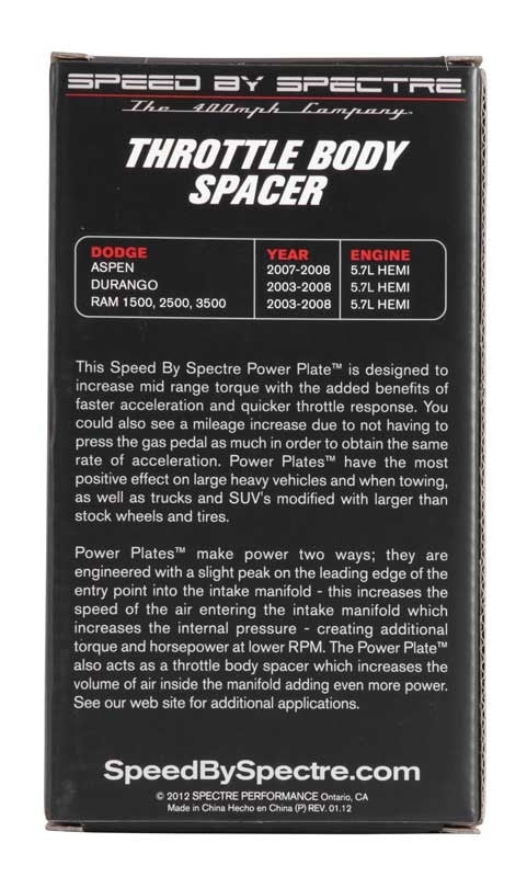 Spectre 03-08 Dodge 5.7L Throttle Body Injection Spacer 11258