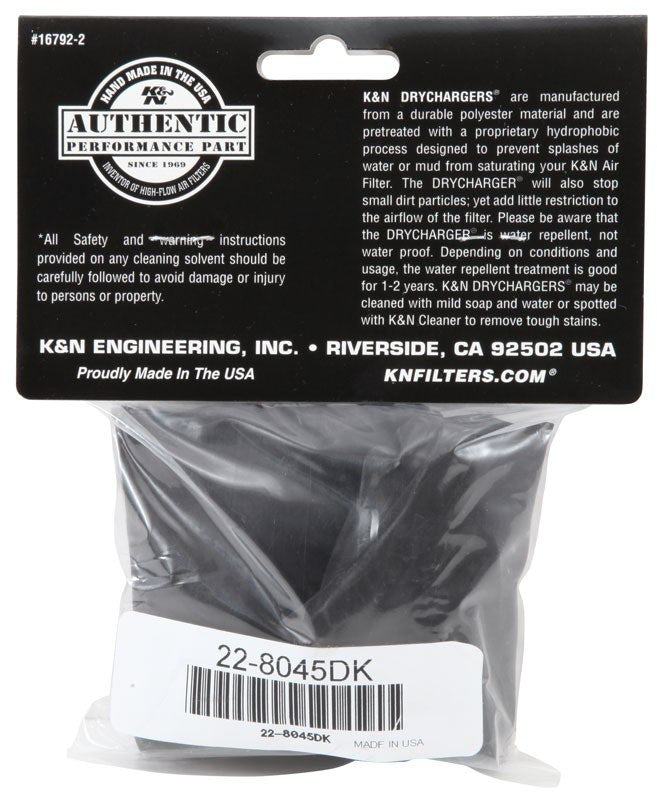 K&N Engineering K&N 6in ID x 6inH Closed Top Black DryCharger Air Filter Wrap 22-8045DK