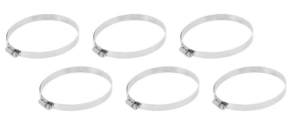 AEM Induction AEM 4in - 5in Hose Clamp Kit (6 Pack) - 0.5in Width - 0.3125in Slotted Bolt Head 23-213