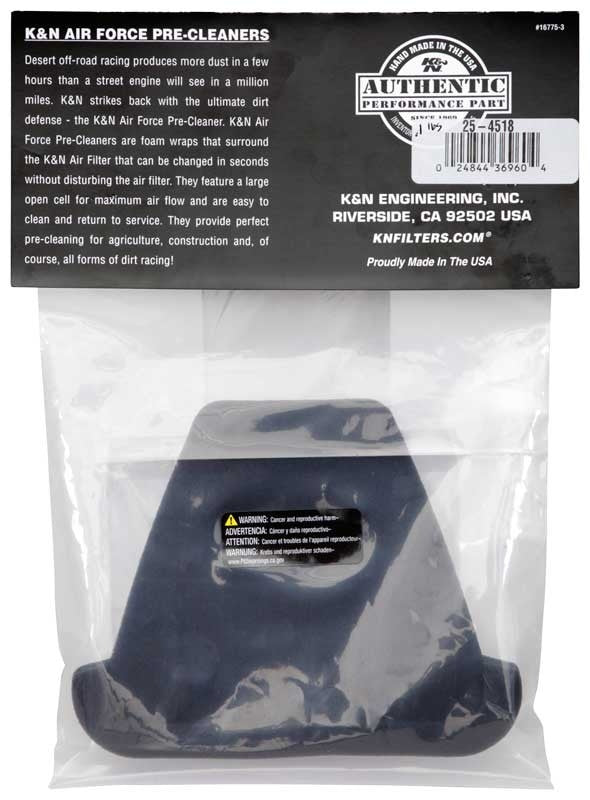 K&N Engineering K&N Precleaner Air Filter Wrap Gray - Oval Straight Yamaha - YA-4518XD 25-4518