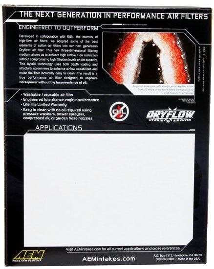 AEM Induction AEM 09-13 Honda Fit 1.5L DryFlow Air Filter 28-20422
