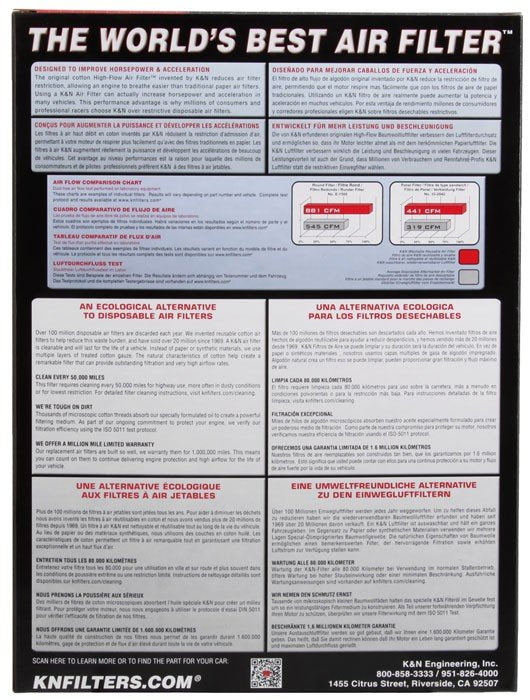 K&N Engineering K&N 93-98 Supra Turbo/Non-turbo Drop In Air Filter 33-2054