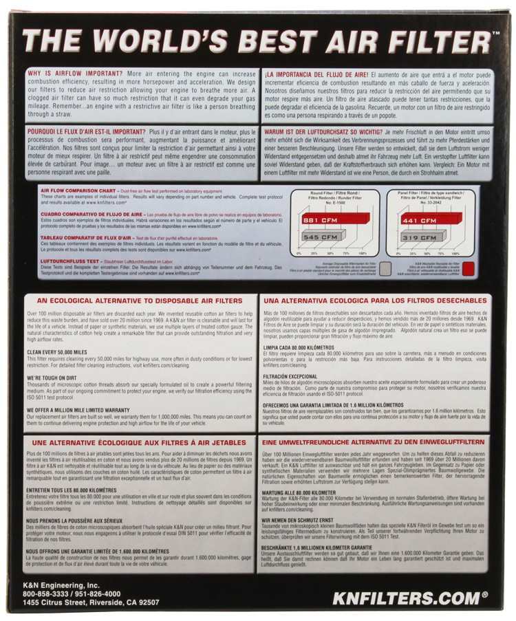 K&N Engineering K&N 10 Ford Mustang GT 4.6L-V8 Drop In Air Filter 33-2431