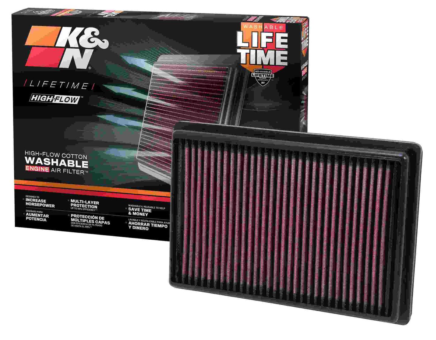 K&N Engineering K&N 11-13 Chevrolet Aveo 1.2L/1.3L/1.4L/1.6L / 12-13 Sonic 1.4L/1.8L Replacement Air Filter 33-2476