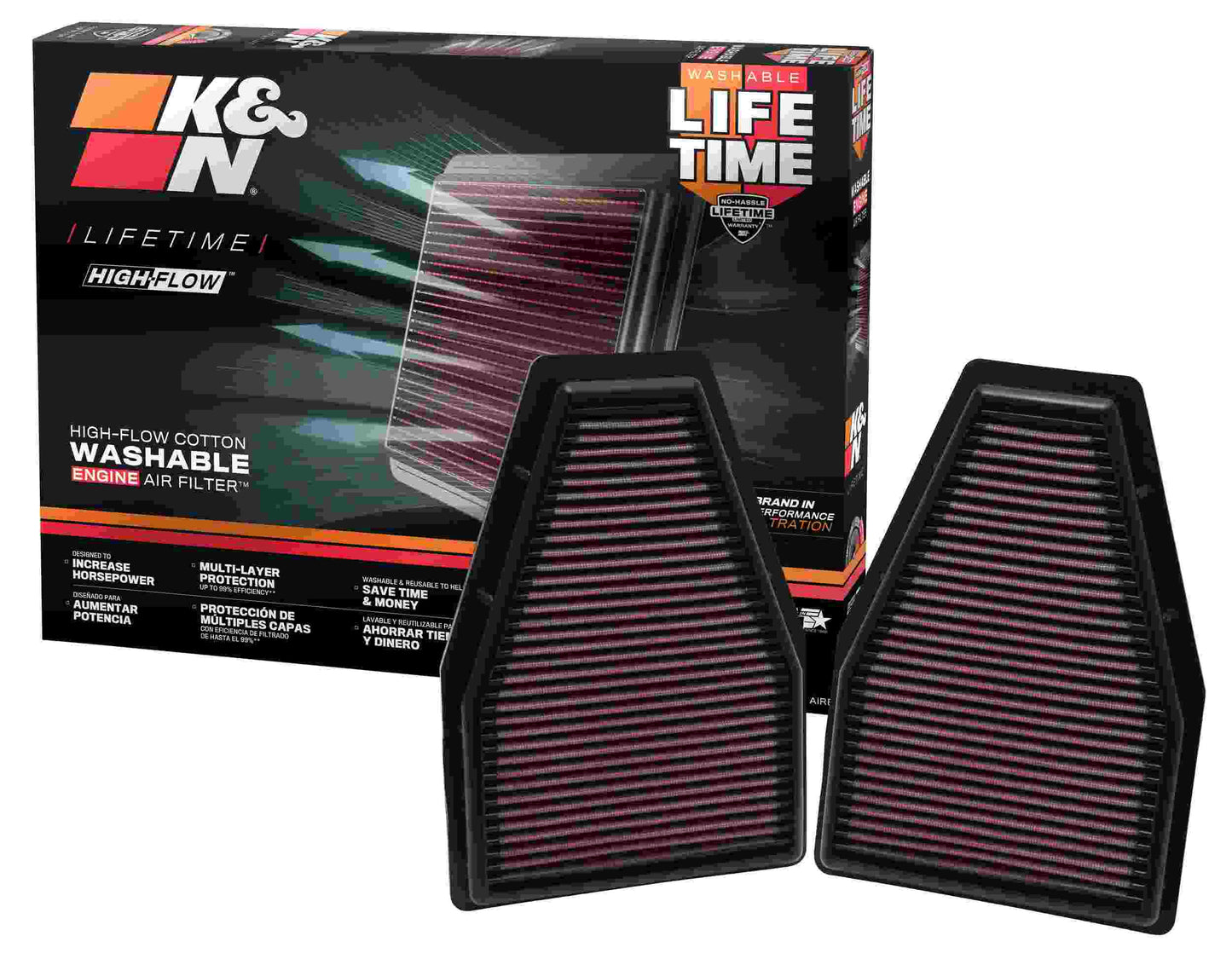 K&N Engineering K&N Replacement Air Filter 12-13 Porsche 911 3.4L / 12 911 3.8L / 13 911 3.6L / 13 911 Carrera 3.8L 33-2484