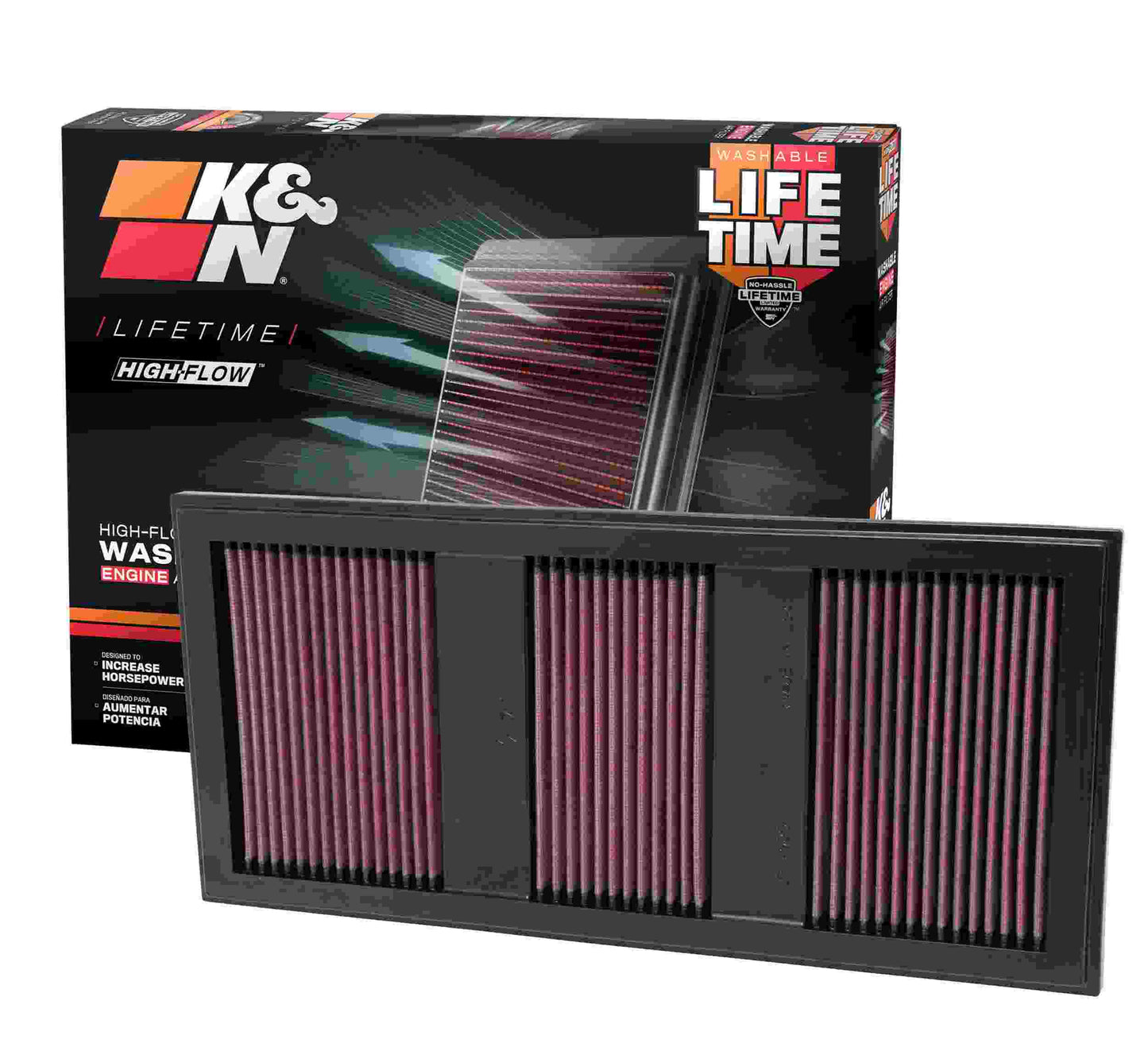 K&N Engineering K&N Replacement Air FIlter 11 Mercedes Benz C350/CLS350/E300/GLK350/ML350/S350 / 11-12 E350/SLK350 33-2985