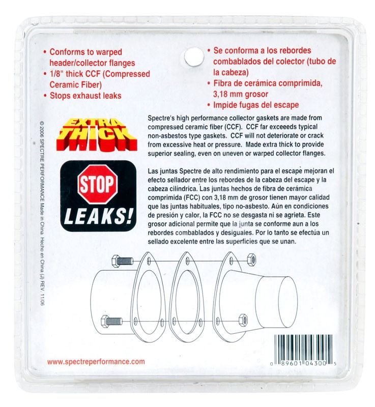 Spectre Header Collector Gasket 2-1/2in. Thick 430
