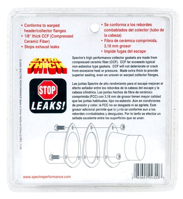 Spectre Header Collector Gasket 3-1/2in. Thick 432