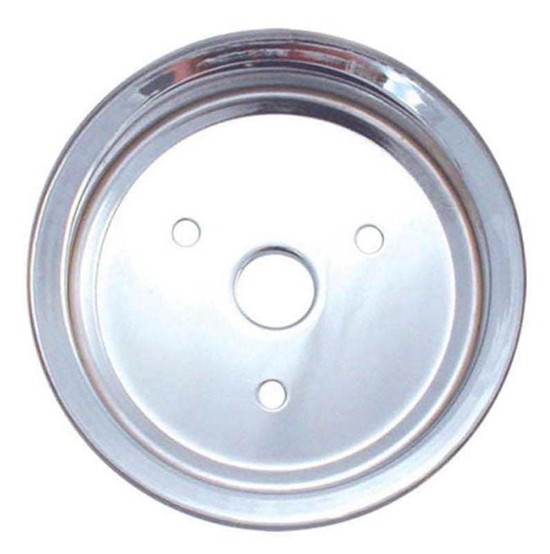 Spectre SB Chevy (w/Short Water Pump) Double Lower Groove Crankshaft Pulley - Chrome 4398