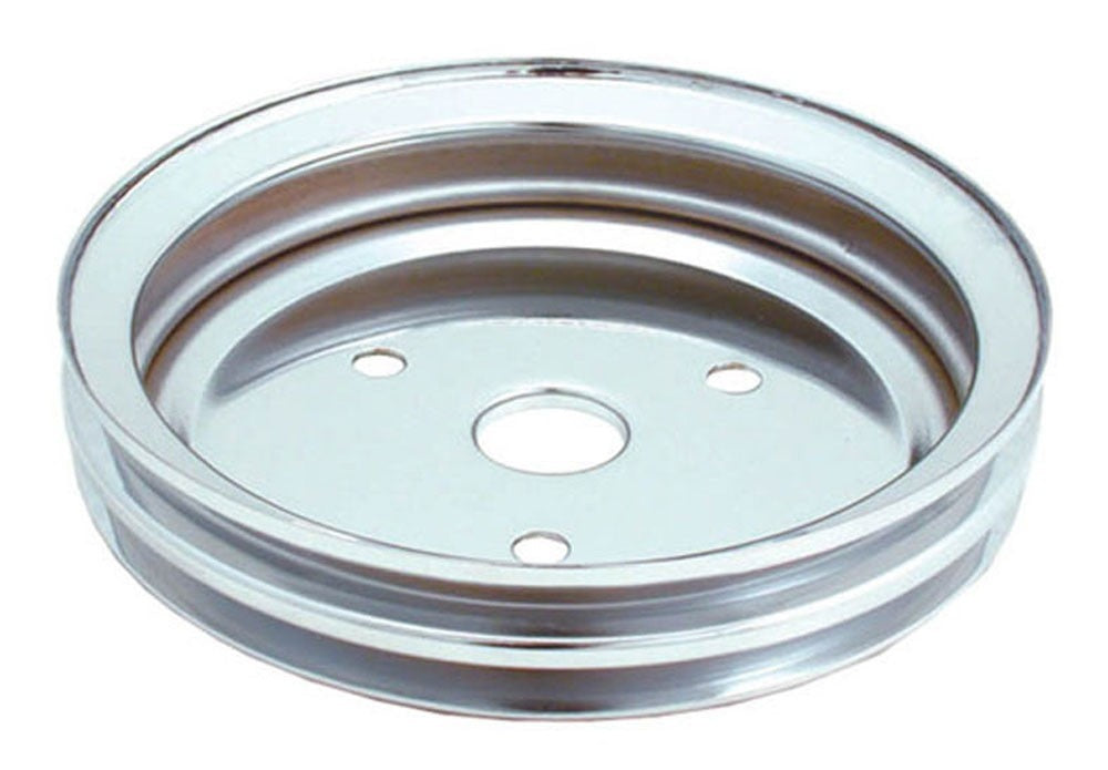 Spectre SB Chevy (w/Short Water Pump) Double Lower Groove Crankshaft Pulley - Chrome 4398