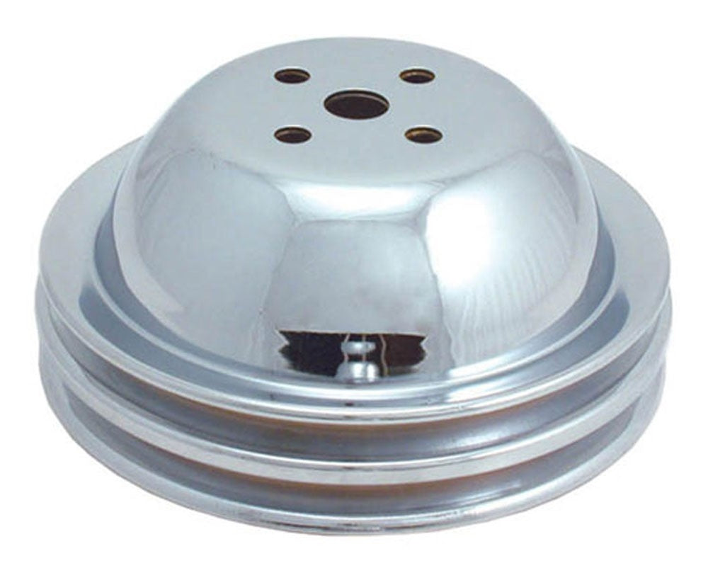 Spectre BB Chevy Double Upper Groove Water Pump Pulley (Short) - Chrome 4458