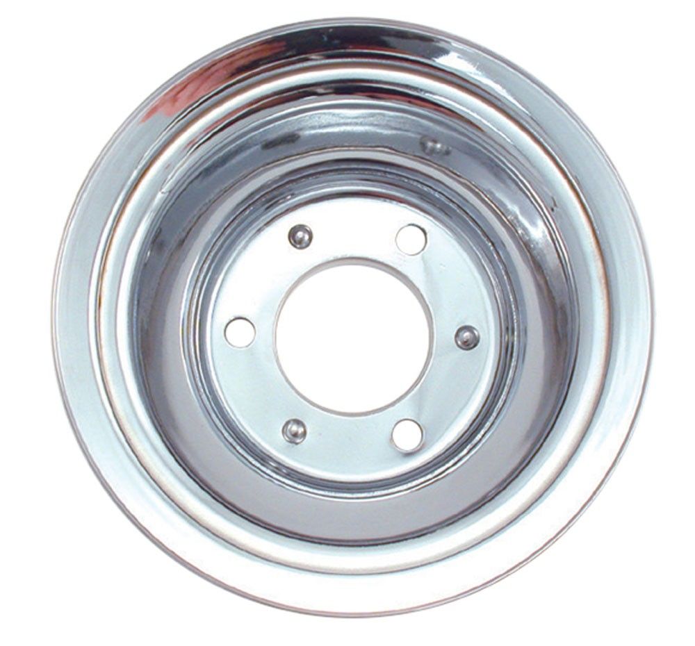 Spectre BB Chevy (w/Long Water Pump) Triple Lower Groove Engine Pulley Set - Chrome 4508