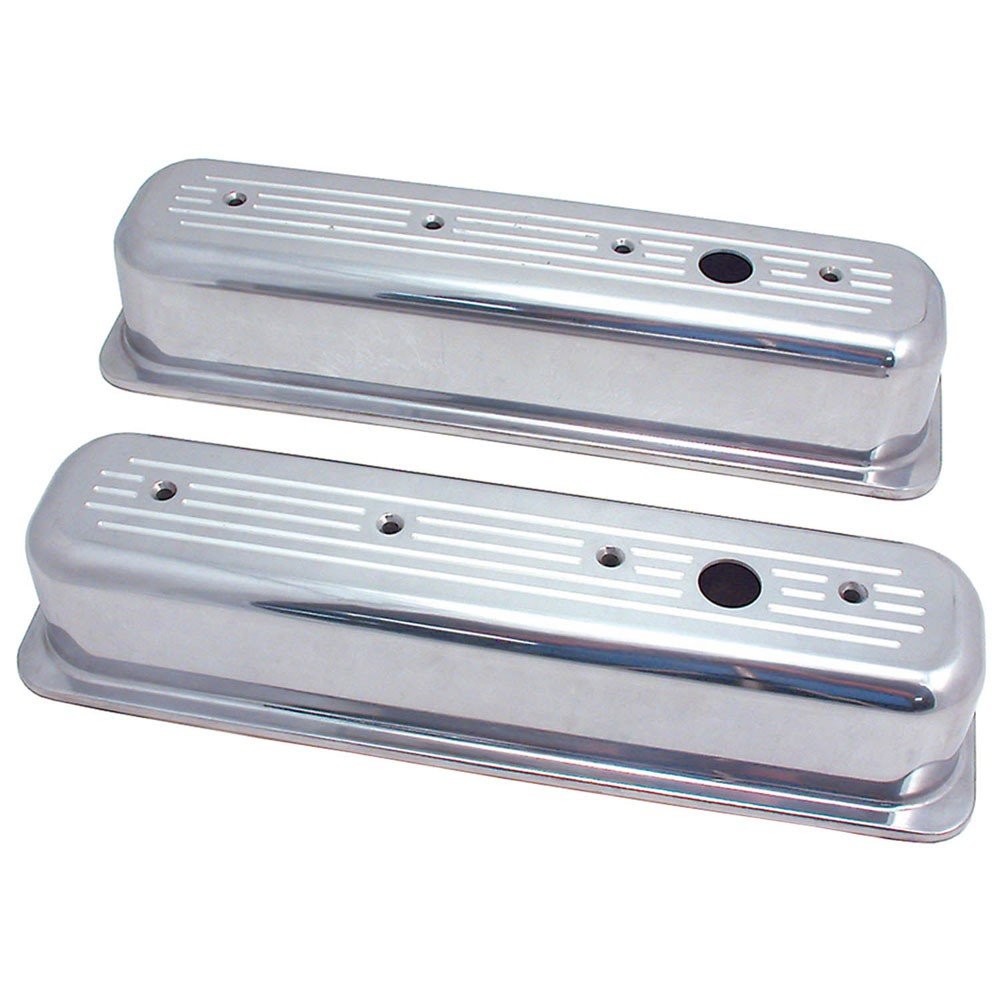 Spectre BB Chevy (Center Bolt) Tall Ball Milled Valve Cover Set - POL Aluminum 5016