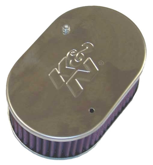 K&N Engineering K&N Universal Custom Air Filter - Oval Shape 2in Neck Flange / 5.25in ID / 2.5in Height - Red 56-9104