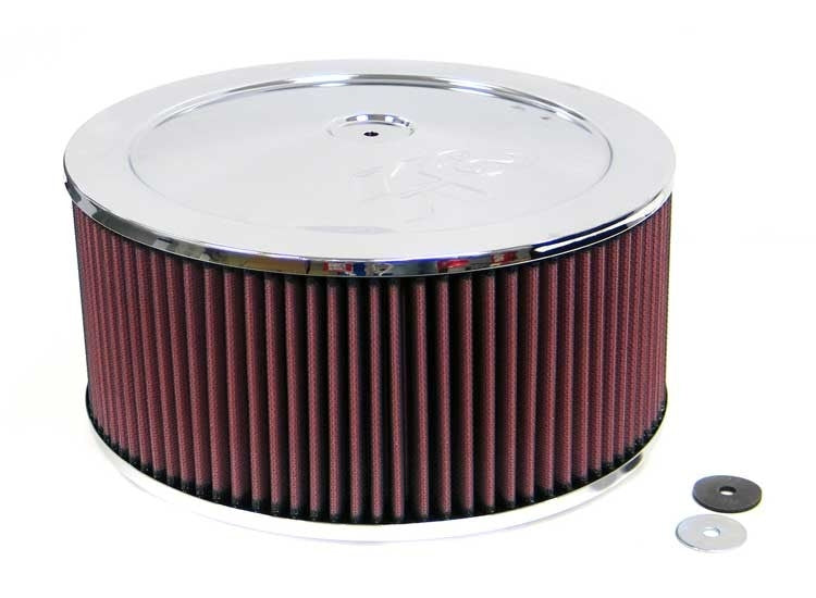 K&N Engineering K&N 14in. Red Custom Air Cleaner Assembly - 5.125in. Flange x 11in OD x 7.25in. H w/Vent 60-1210