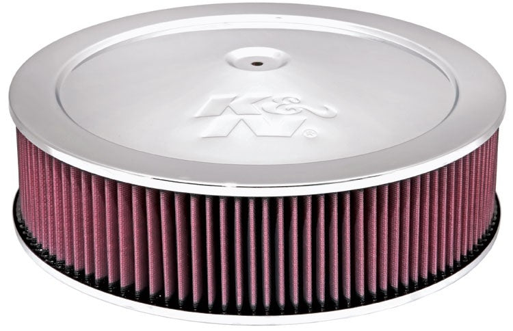 K&N Engineering K&N 14in Red Custom Air Cleaner Assembly - 5.125in ID x 14in OD x 3.75in H x 1.25in Drop Base 60-1290