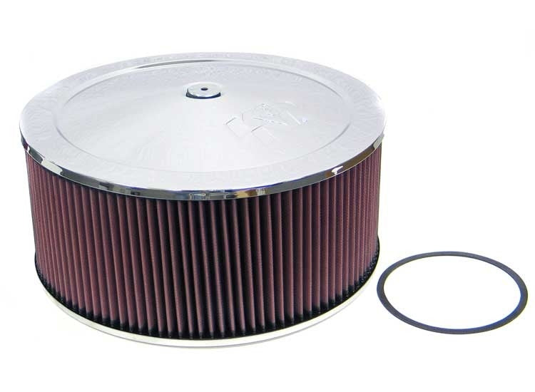 K&N Engineering K&N Round - Red - Size 14in - 5.125in Neck Flange Custom Air Cleaner Assembly 60-1460