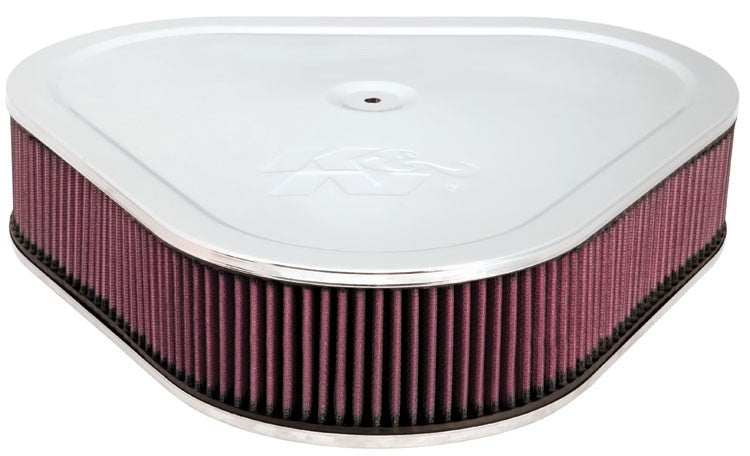K&N Engineering K&N Triangle Air Cleaner Assembly - Red - Size 14in - 5.125in Neck Flange x 3in Height 60-1470