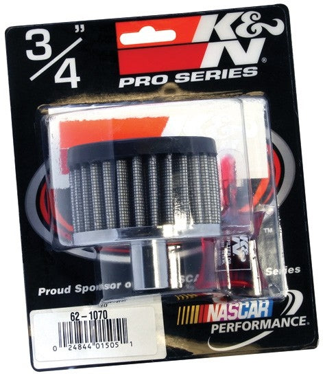K&N Engineering K&N Steel Base Crankcase Vent Filter 3/4in Vent OD x 3in OD x 2in Height 62-1070