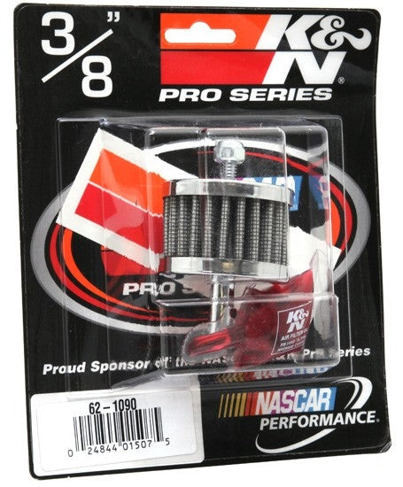 K&N Engineering K&N Steel Base Crankcase Vent Filter 3/8in OD Tube 2in OD 1-1/2in Height 62-1090