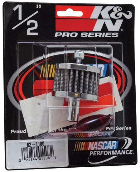 K&N Engineering K&N Steel Base Crankcase Vent Filter 0.5in Vent OD x 2in OD x 1.5in Height 62-1100