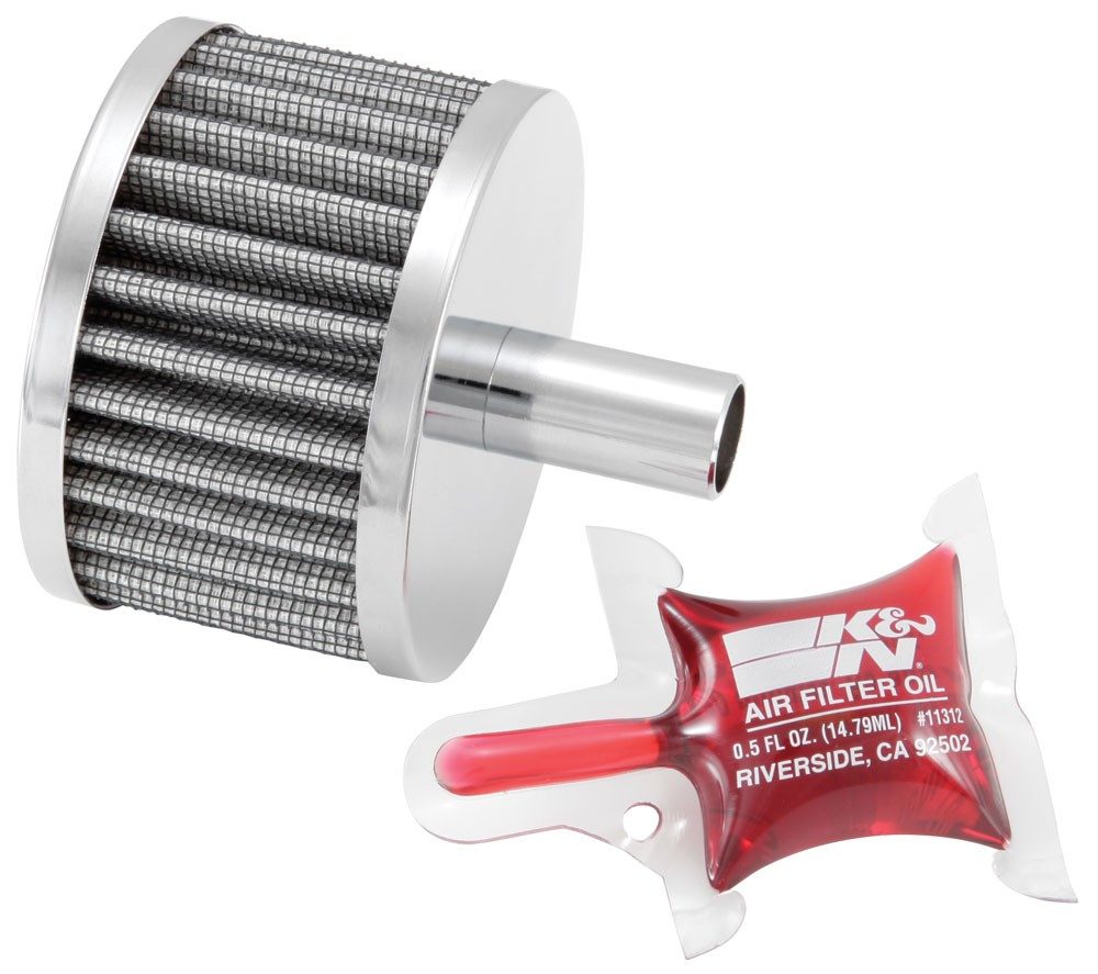 K&N Engineering K&N Steel Base Crankcase Vent Filter 5/8in Vent OD x 3in OD x 2in Height 62-1150