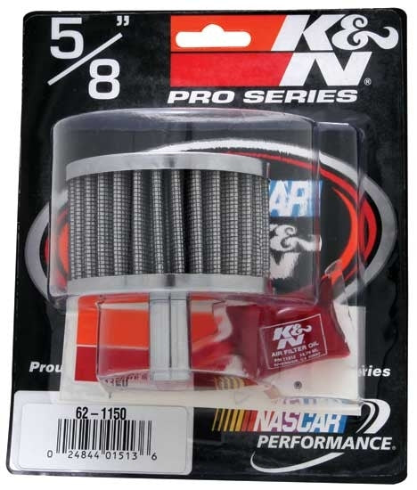 K&N Engineering K&N Steel Base Crankcase Vent Filter 5/8in Vent OD x 3in OD x 2in Height 62-1150
