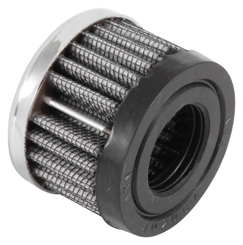 K&N Engineering K&N Rubber Base Crankcase Vent Filter - Chrome 1in Flange ID x 2in OD x 1.5in Height 62-1220